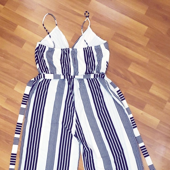 NAVY STRIPE JUMPSUIT - Picture 2 of 2